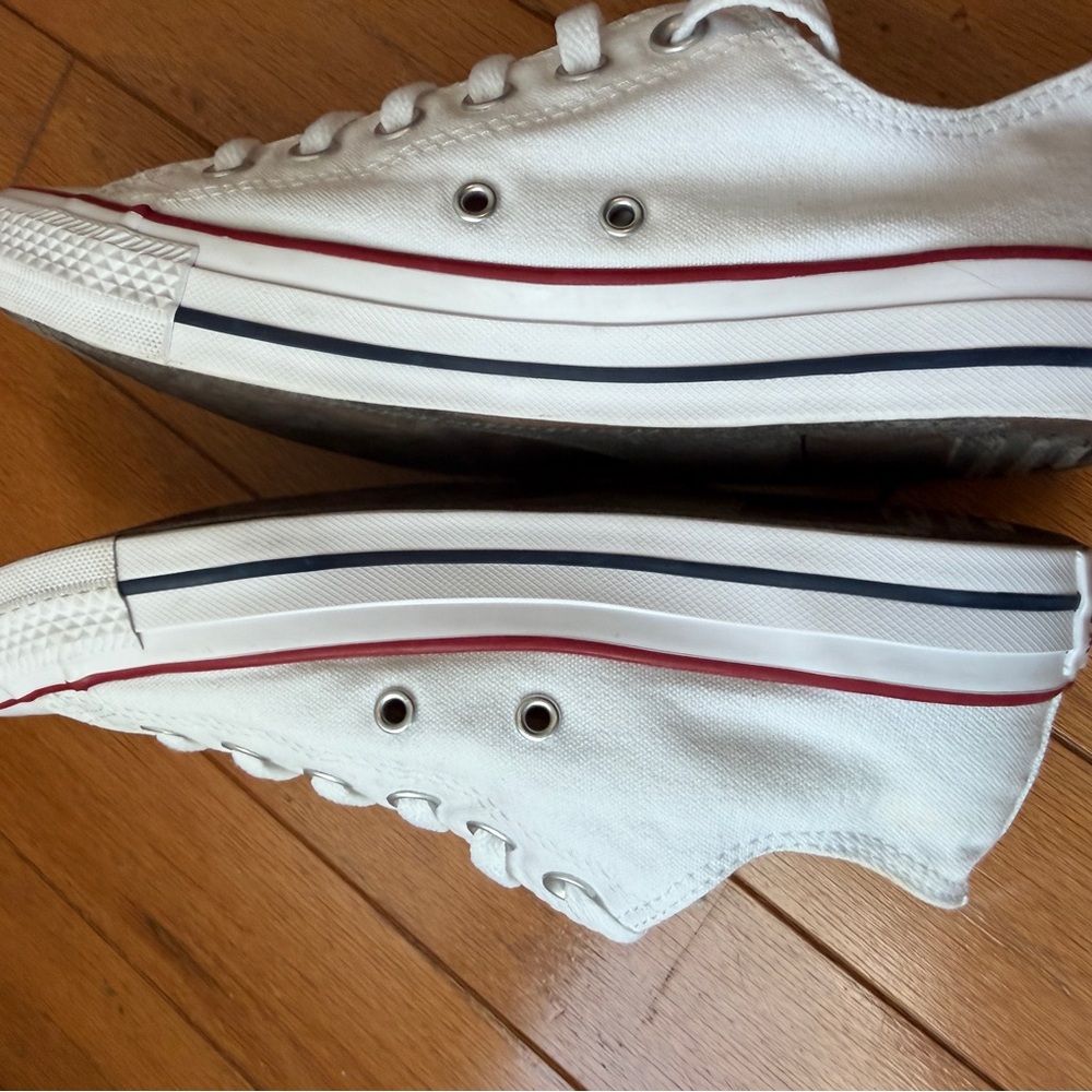 Convers All Star Low Top White Canvas Sneakers Women’s Size 8 Men’s Size 6 Shoes - Picture 10 of 12